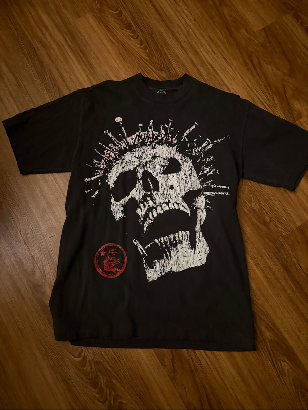 Grey Hellstar Graphic Skull Short-Sleeve Tee
